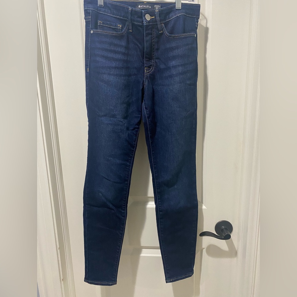 Athleta Sculptek Stretch High Rise Dark Rinse Ultra Skinny Jeans